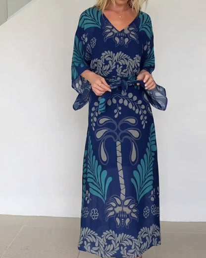 Women's Relaxed Bohemian V-Neck Dress