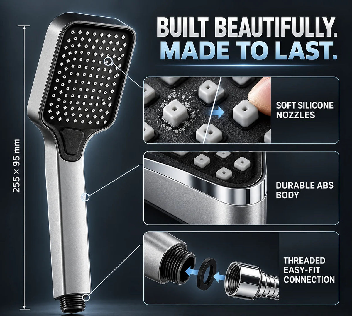 4-Mode Wide Face Shower Head