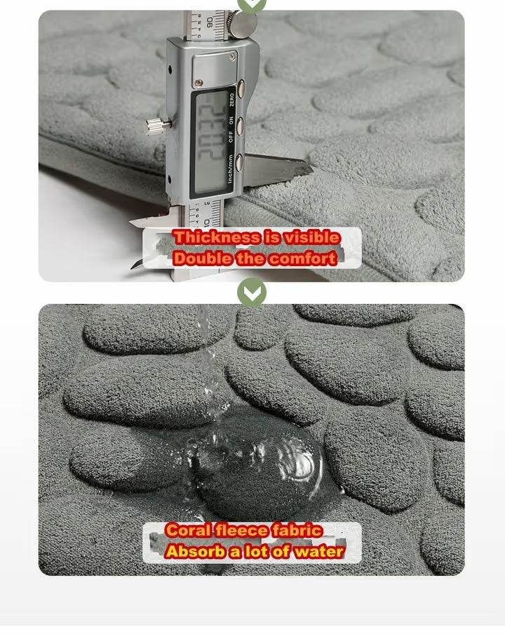 Cobblestone Embossed Bathroom Mat