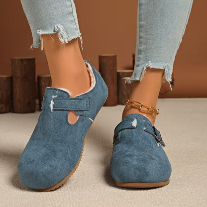 Women's Buckle Detail Plush-Lined Clogs