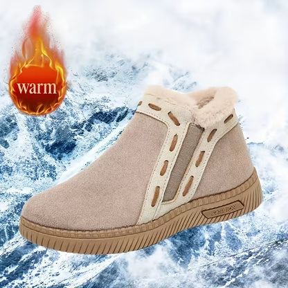 Women's Plush-Lined Slip-On Ankle Boots