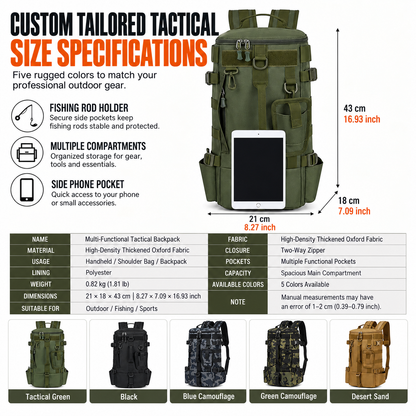 Men's Multi-Compartment Fishing Backpack