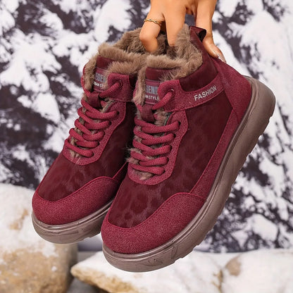 Women's Cosy Faux Fur Lace-Up Winter Boots