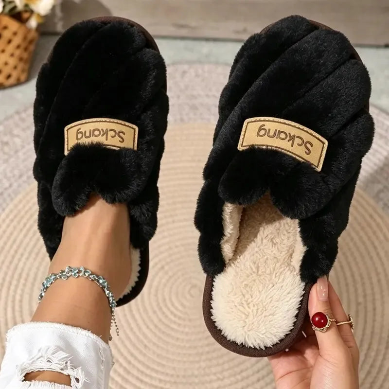 Women's Cosy Braided Plush Slippers