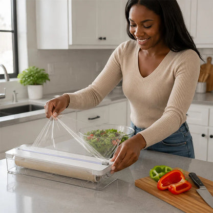 Kitchen Wrap Dispenser with Sliding Cutter