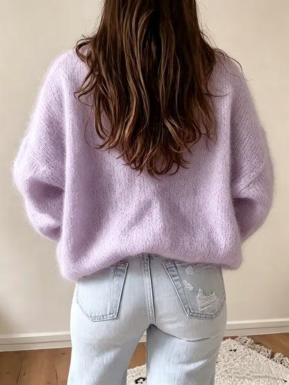 Women's Relaxed Lantern Sleeve Knit Jumper