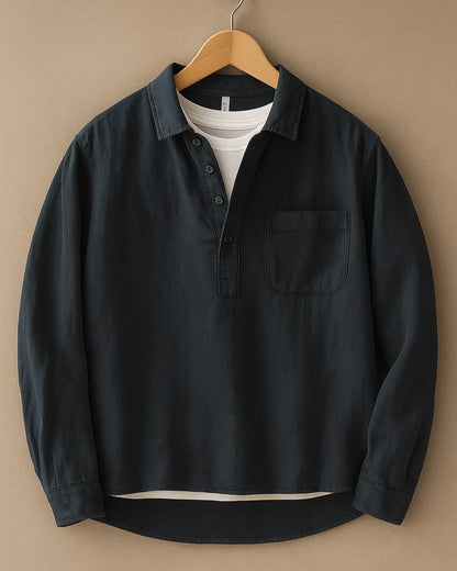 Men's Relaxed Henley Popover Shirt
