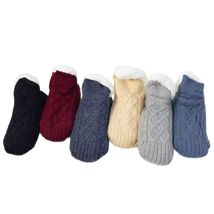 Fleece-Lined Indoor Slipper Socks