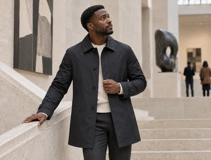 Men's Shower-Resistant Mid-Length City Coat