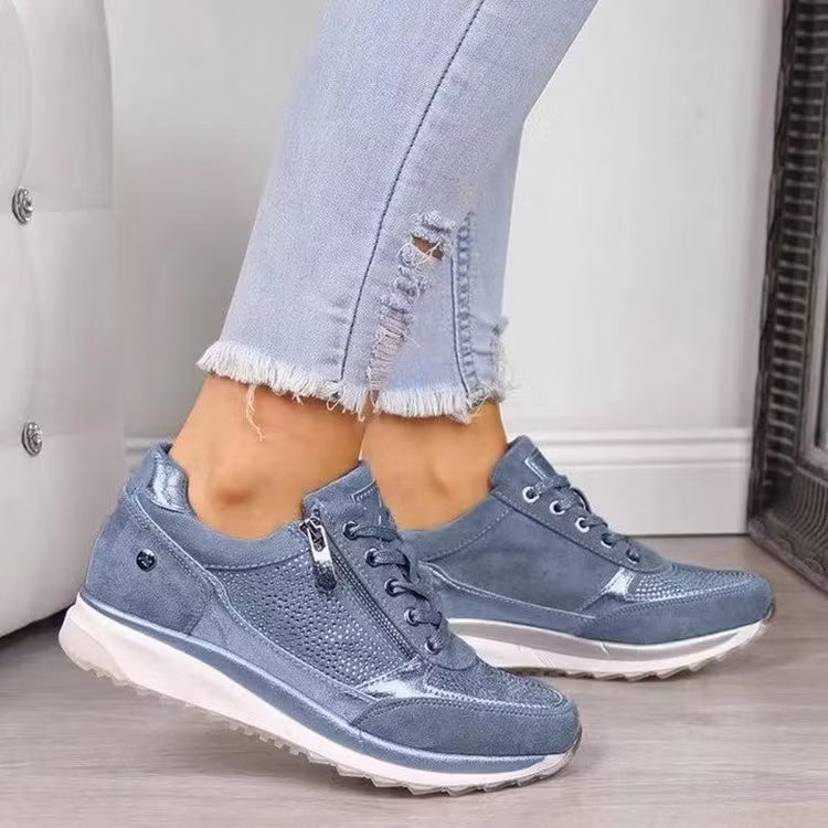 Women's Zip Detail Wedge Trainers