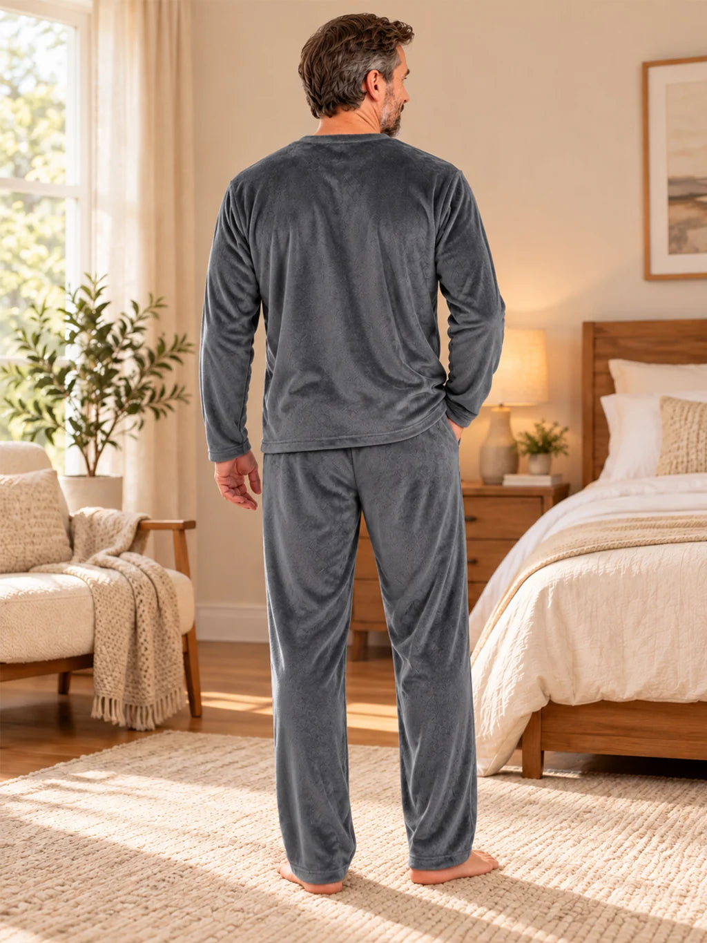 Men's Soft Velvet Pyjama Set