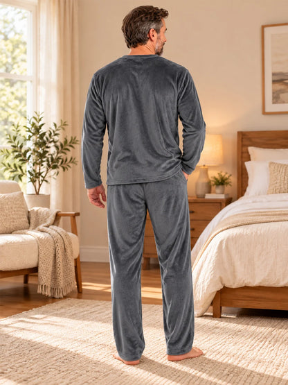 Men's Soft Velvet Pyjama Set