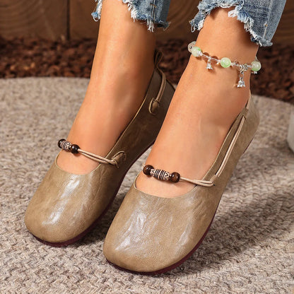 Women's Beaded Strap Casual Flats