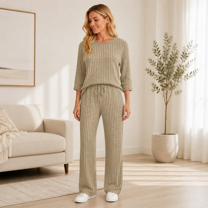 Women's Soft Ribbed Two-Piece Lounge Set