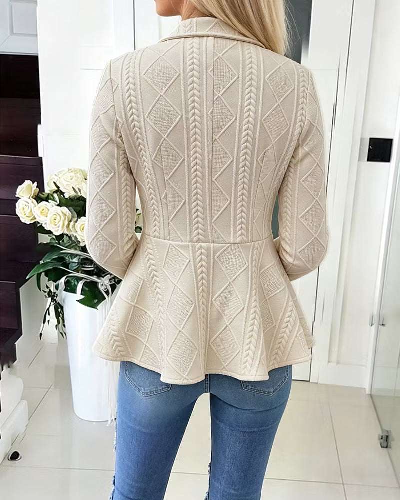 Women's Textured Double-Breasted Knit Jacket