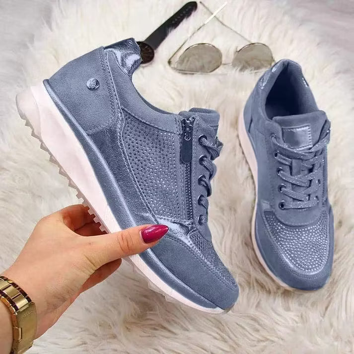 Women's Zip Detail Wedge Trainers