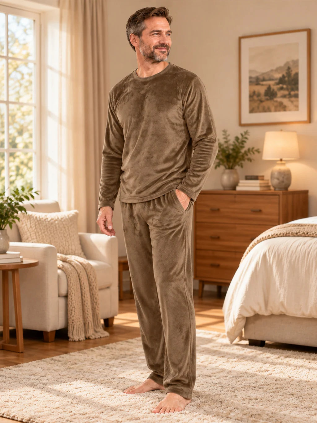 Men's Soft Velvet Pyjama Set