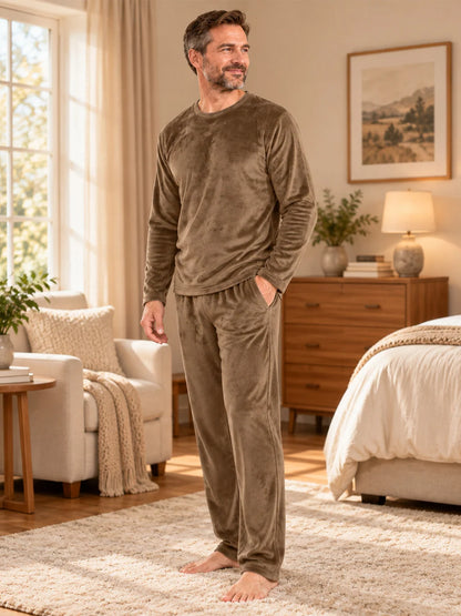 Men's Soft Velvet Pyjama Set