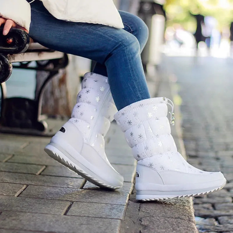 Women's Cosy Snowflake Fleece-Lined Winter Boots