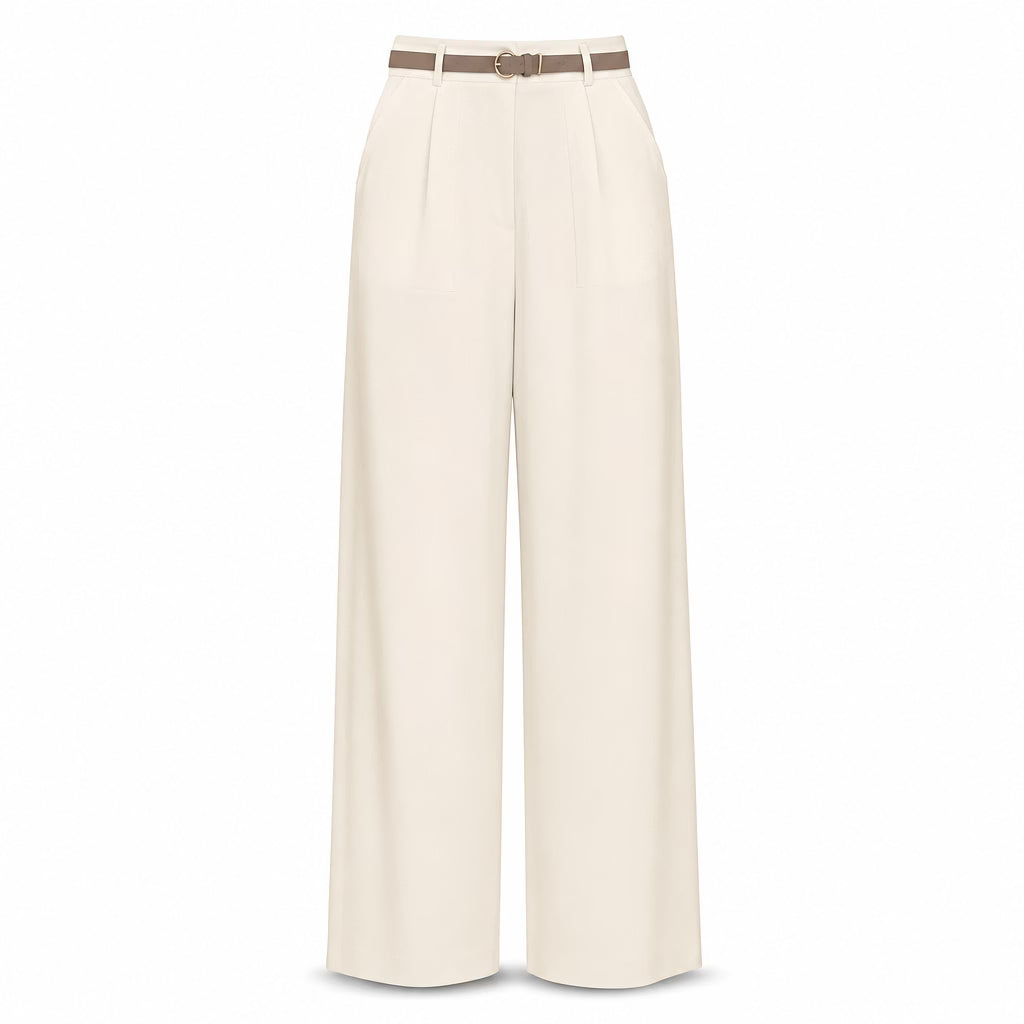 Women's Elegant High-Waisted Wide-Leg Trousers