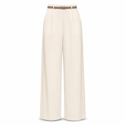Women's Elegant High-Waisted Wide-Leg Trousers