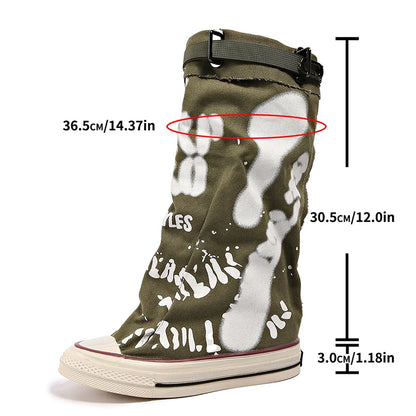 Women's Graffiti Fold-Over Buckle Boots