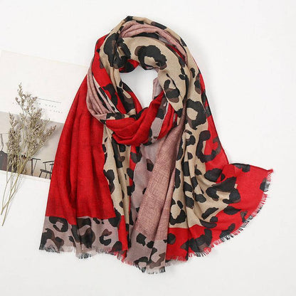 Women's Lightweight Leopard Print Shawl Scarf