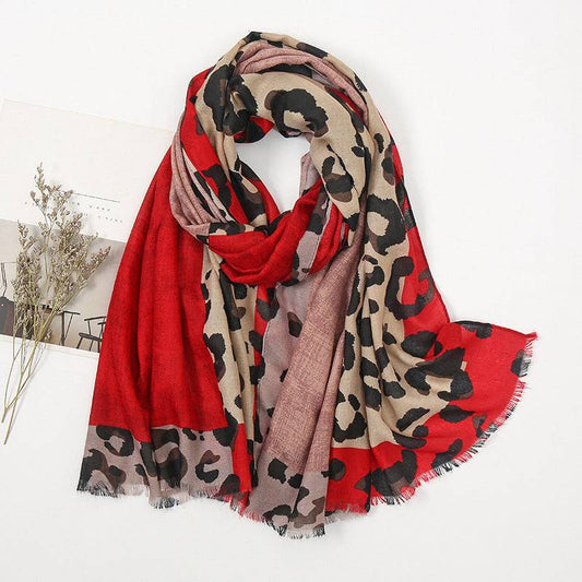 Women's Lightweight Leopard Print Shawl Scarf