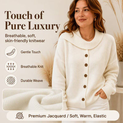 Women's Draped Collar Knit Cardigan