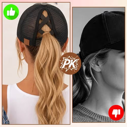 Women's Criss-Cross Ponytail Baseball Cap