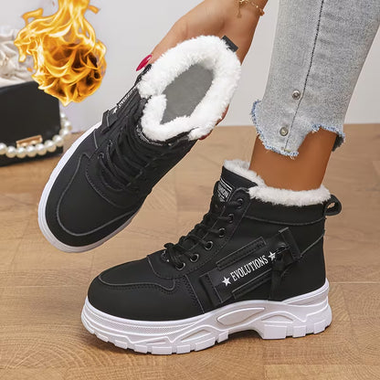 Women's Fluffy Trim Platform Winter Boots