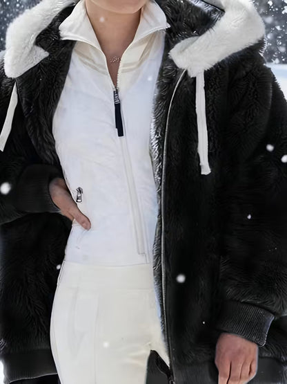 Women's Oversized Plush Hooded Coat