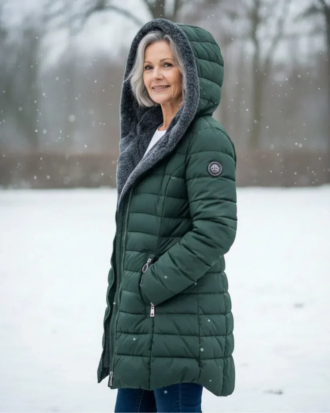 Women's Quilted Fleece Lined Winter Jacket