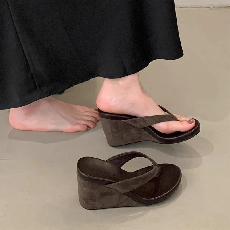 Women's Toe Post Platform Wedge Sandals