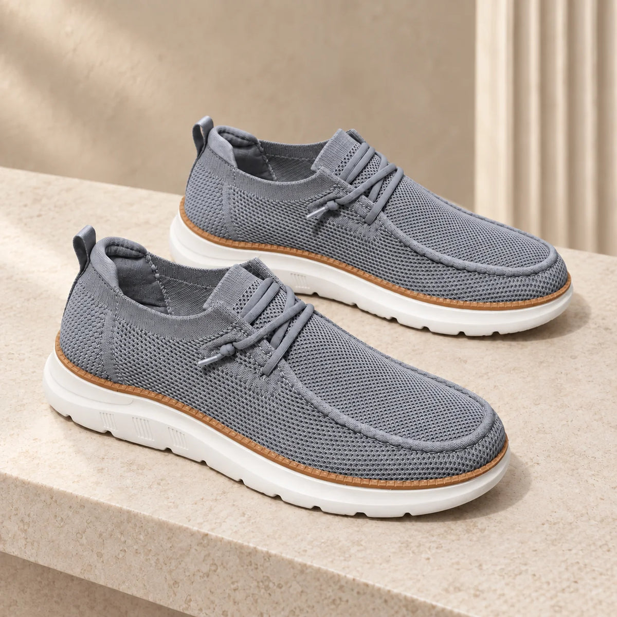 Men's Textured Knit Lace-Up Shoes