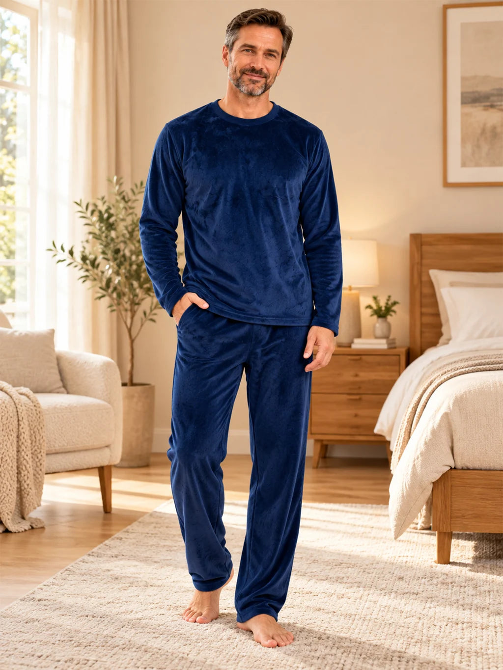 Men's Soft Velvet Pyjama Set