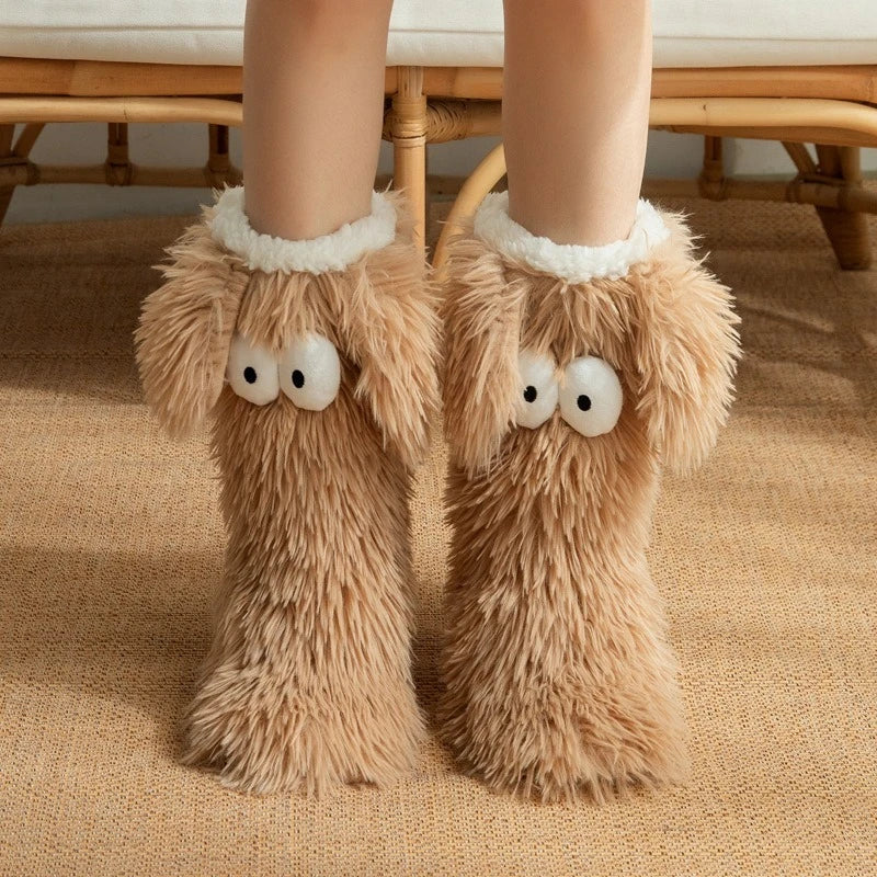 Cosy Fluffy Puppy Slipper Socks