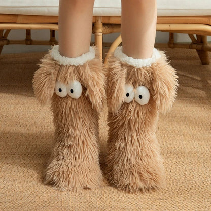 Cosy Fluffy Puppy Slipper Socks