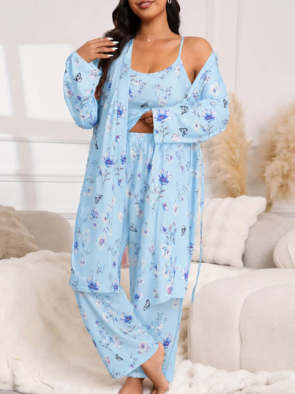 Women's Cherry Print Three-Piece Lounge Set