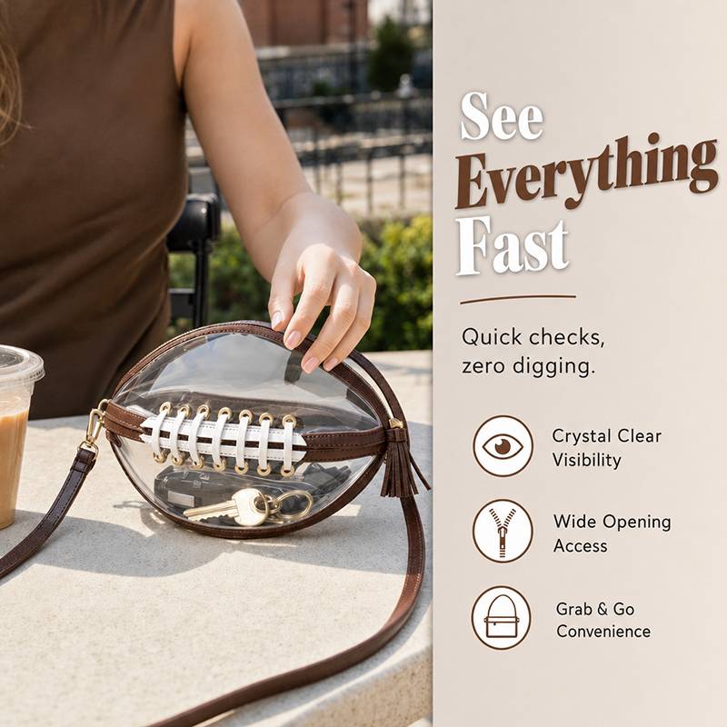 Football Shape Crossbody Bag
