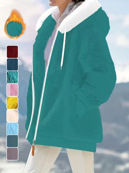 Women's Oversized Plush Hooded Coat