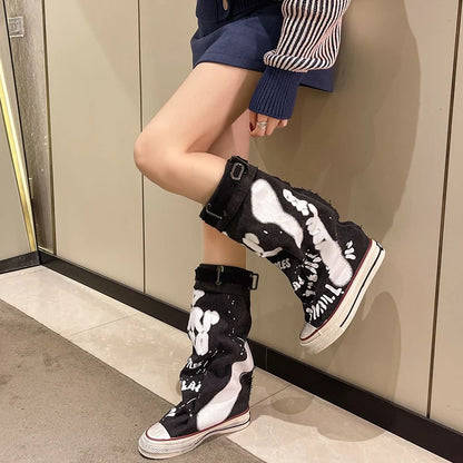 Women's Graffiti Fold-Over Buckle Boots