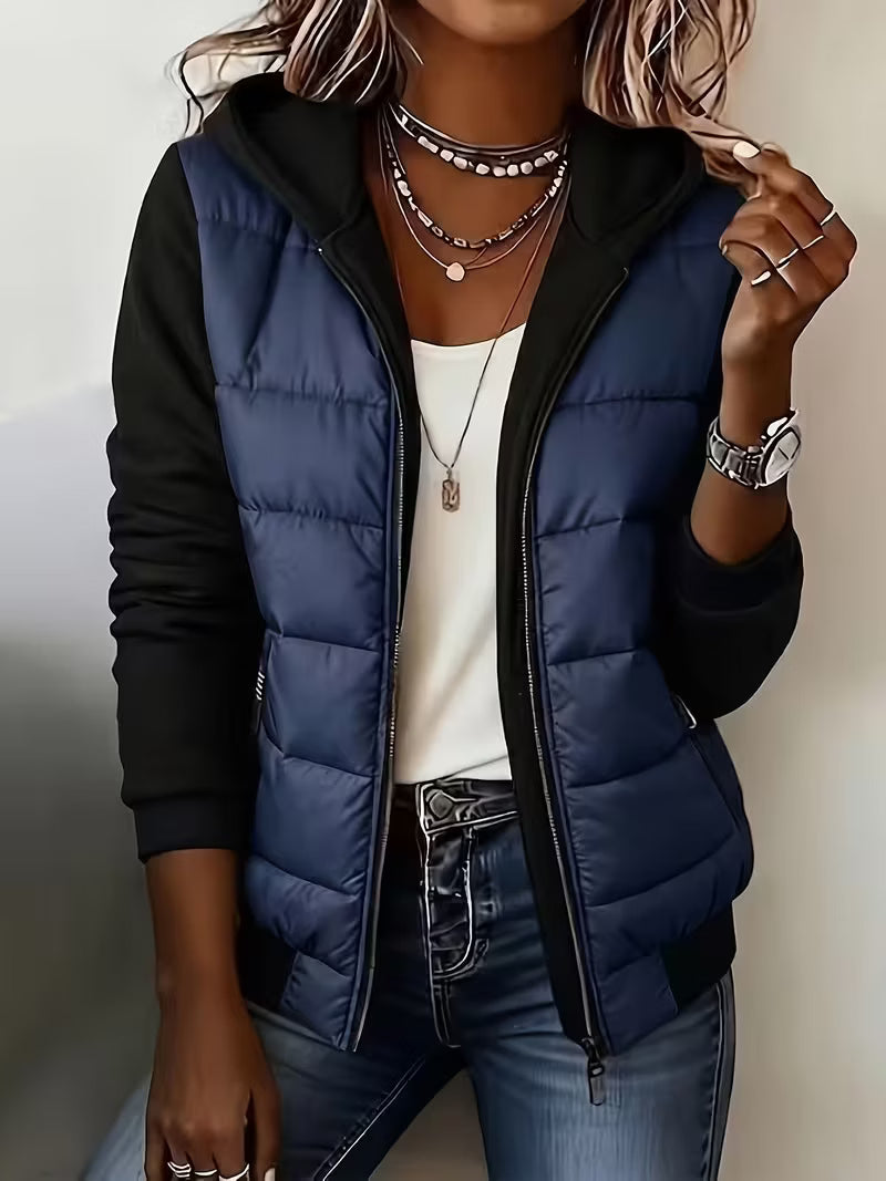Women's Quilted Hooded Zip-Up Jacket
