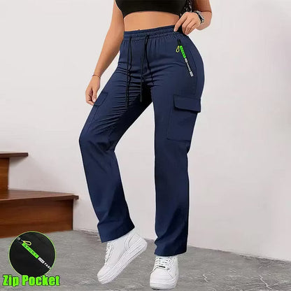 Women’s Straight-Leg Multi-Pocket Cargo Trousers