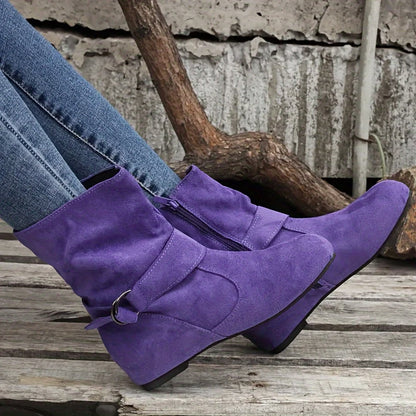 Women's Vintage Buckle Ankle Boots