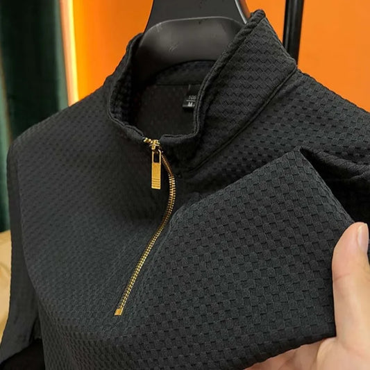 Men's Textured Quarter-Zip Jumper