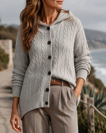 Women's Open-Front Hooded Knit Cardigan