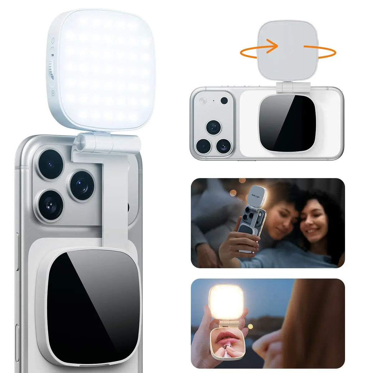 Magnetic 360° Selfie Light & Makeup Mirror