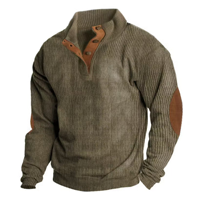 Men's Stand Collar Long Sleeve Pullover