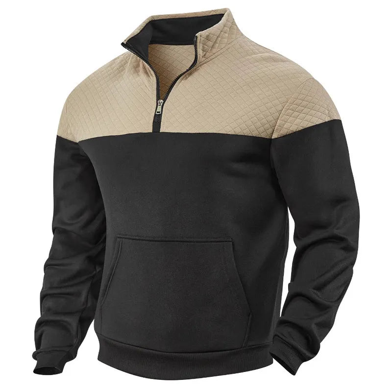 Men's Colour Block Half-Zip Sweatshirt